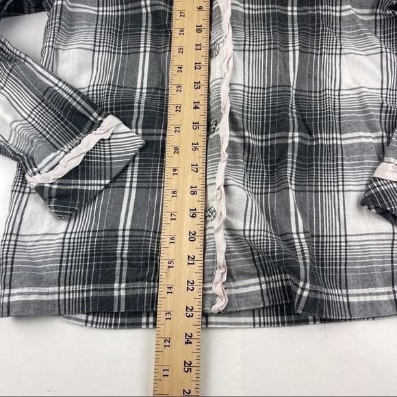 Victorias Secret Sleep Shirt Womens Small Gray Plaid Button Up - Picture 6 of 8
